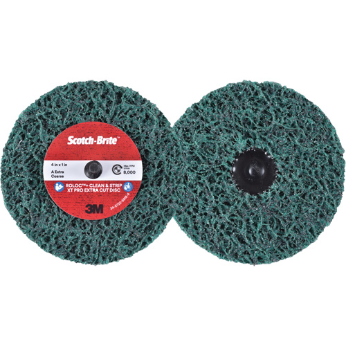 Scotch-Brite Roloc+ Clean & Strip XT Pro Extra Cut Disc, 4" Dia., Extra Coarse Grit, Aluminum Oxide NTL Industrial
