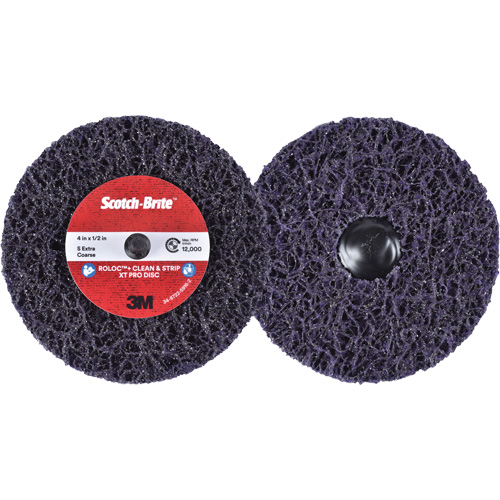Disque  Clean and Strip  XT Pro Roloc Scotch-Brite, 4" dia., Grain Extra grossier, Carbure de silicium NTL Industrial