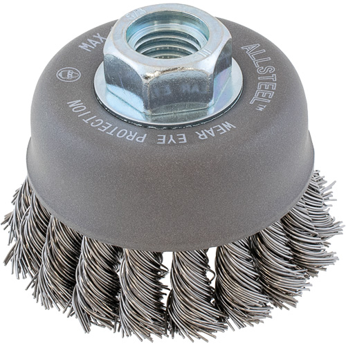 Brosse m&eacute;tallique ALLSTEEL, 3" dia. x 5/8"-11 arbre NTL Industrial