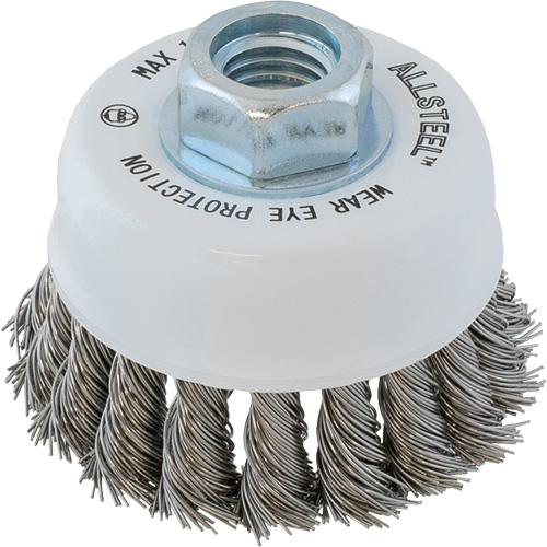 Brosse m&eacute;tallique ALLSTEEL, 3" dia. x 5/8"-11 arbre NTL Industrial