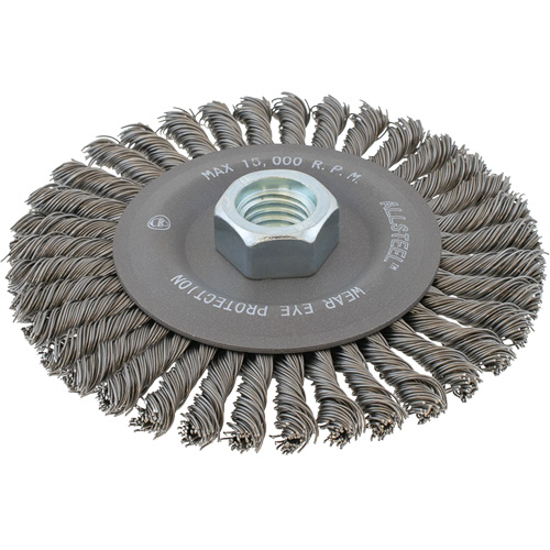 AllSteel Stringer Bead Wire Brush, 4-1/2" Dia., 0.02" Fill, 5/8"-11 Arbor, Steel NTL Industrial
