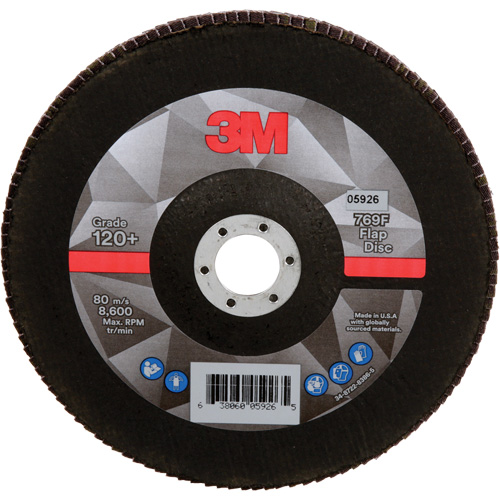 Disque &agrave; lamelles &agrave; changement rapide 769F, 7" x 7/8", Type 27, Grain 120+, Oxyde d'aluminium/C&eacute;ramique NTL Industrial