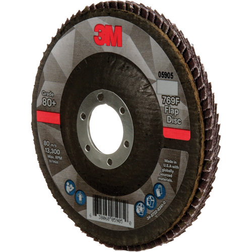 769F Quick Change Flap Disc, 4-1/2" x 7/8", Type 27, 80+ Grit, Ceramic NTL Industrial