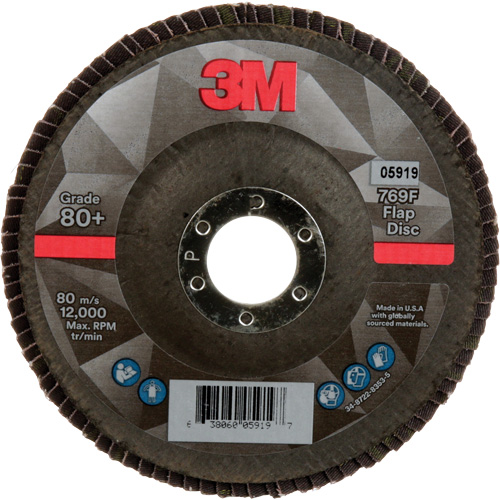 Disque &agrave; lamelles &agrave; changement rapide 769F, 5" x 7/8", Type 27, Grain 80+, C&eacute;ramique NTL Industrial