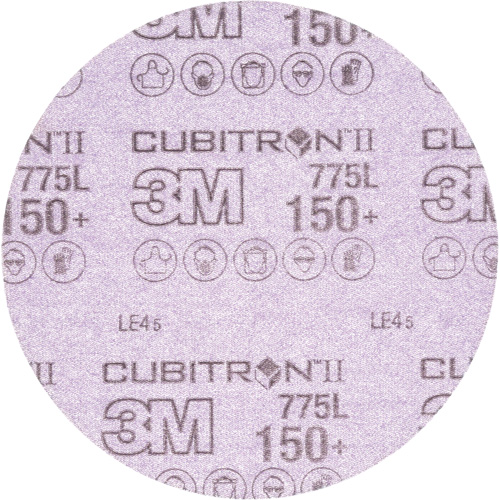 Disque de ponçage avec support en pellicule s&eacute;rie 775L Cubitron II Hookit, dia 6", Grain 150+, C&eacute;ramique, 3 mils NTL Industrial