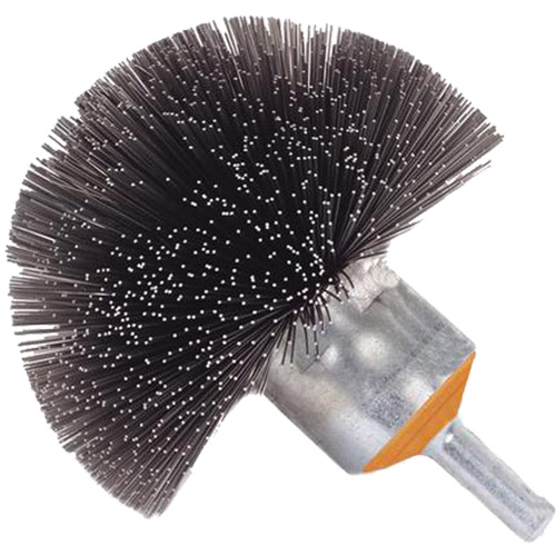 Brosse sph&eacute;rique mont&eacute;e &agrave; fils cr&ecirc;p&eacute;s, 1-1/2", Fils 0,008", Tige 1/4" NTL Industrial