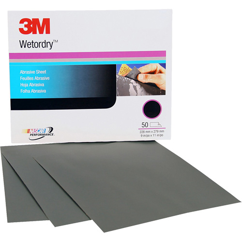 Wetordry Abrasive Sheet, 9" x 11", P500 Grit, Aluminum Oxide NTL Industrial