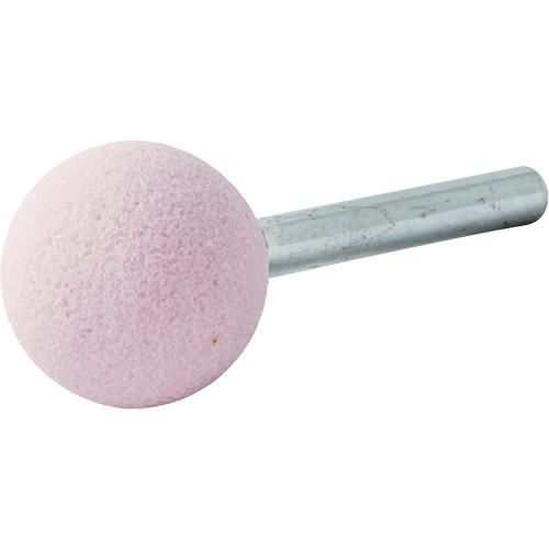 Vitrified Bond Mounted Point, A25, Aluminum Oxide, 1" Dia., 1" L, 80 Grit NTL Industrial