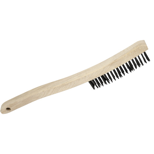 3LH Hand Scratch Brush, Carbon Steel, 3 x 19 Wire Rows, 13-3/4" Long NTL Industrial
