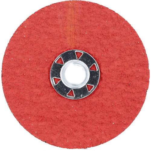 Disque de verrouillage en fibres avec fixation Speed-Change, 4-1/2" dia., Grain 24, C&eacute;ramique d'alumine NTL Industrial