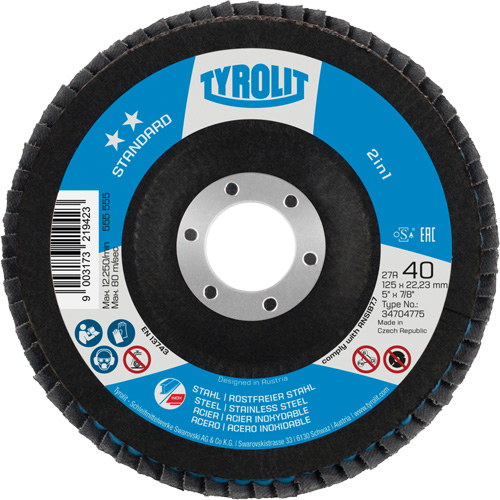 2-in-1 Flap Disc, 5" x Type 27A, 60 Grit NTL Industrial