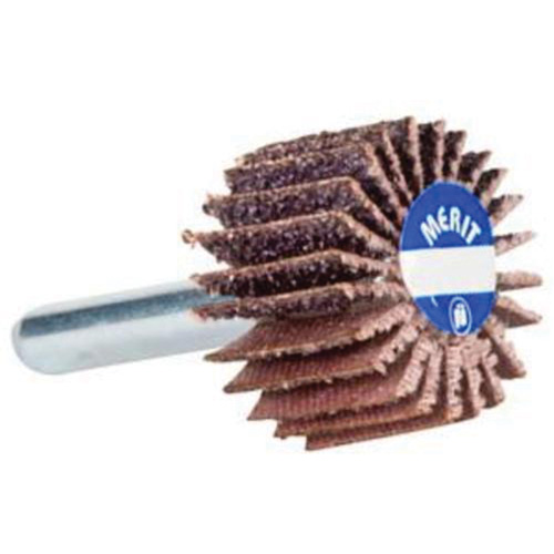 Mini Flap Wheel, Aluminum Oxide, 80 Grit, 1-1/2" x 1-1/2" x 1/4" NTL Industrial