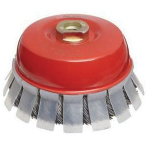 Brosse-boisseau &agrave; fils nou&eacute;s avec protecteur, 2-3/4" dia. x 5/8"-11 arbre NTL Industrial