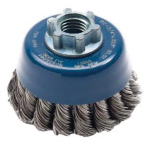 Knotted Wire Cup Brush, 2-3/4" Dia. x 5/8"-11 Arbor NTL Industrial