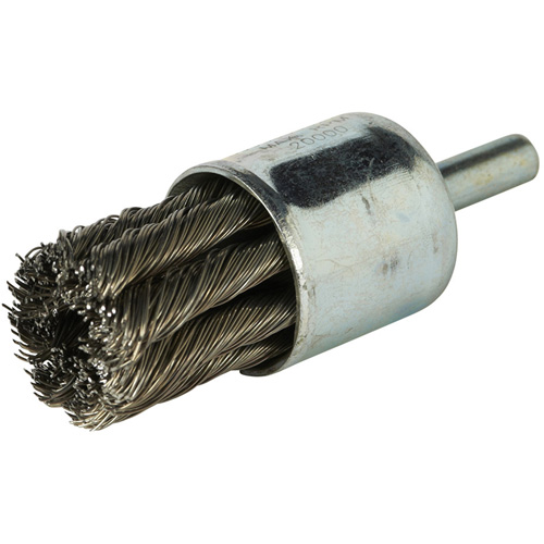 Stem Mounted Knotted Wire Brush, 1" Dia. x 1/4" Arbor NTL Industrial