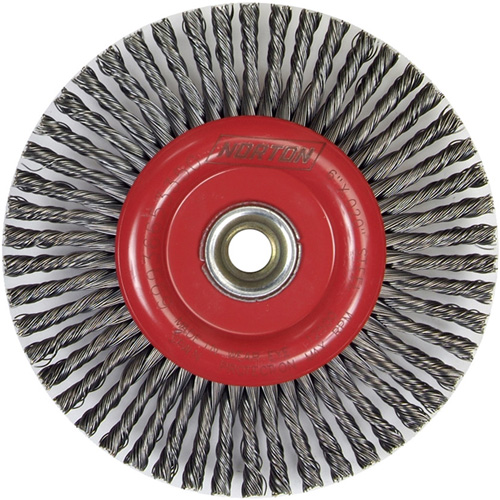 Stringer Bead Knot Wire Brush For Angle Grinders, 6" Dia., 0.02" Fill, 5/8"-11 Arbor, Steel NTL Industrial