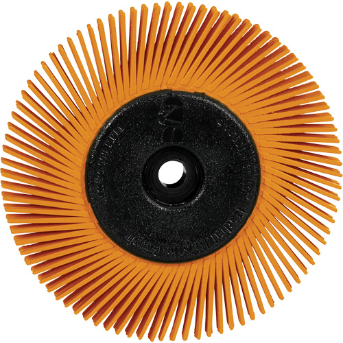 Brosse radiale en soies de pr&eacute;cision type A PN-RB avec adaptateur Scotch-Brite , C&eacute;ramique, Grain 80+, 6" dia. NTL Industrial