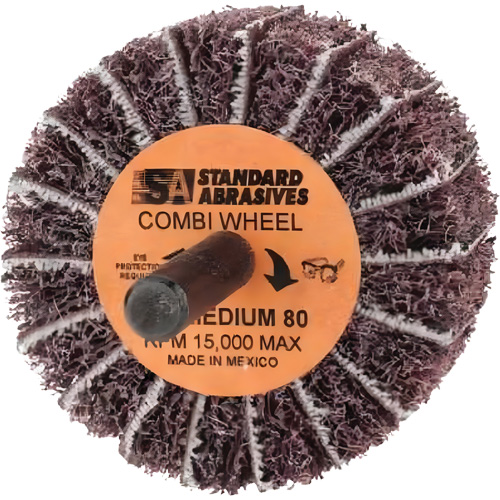 Roue Combi Buff and Blend 898001 Standard Abrasives, 2" dia. x 1" la, Arbre 1/4", Oxyde d'aluminium NTL Industrial