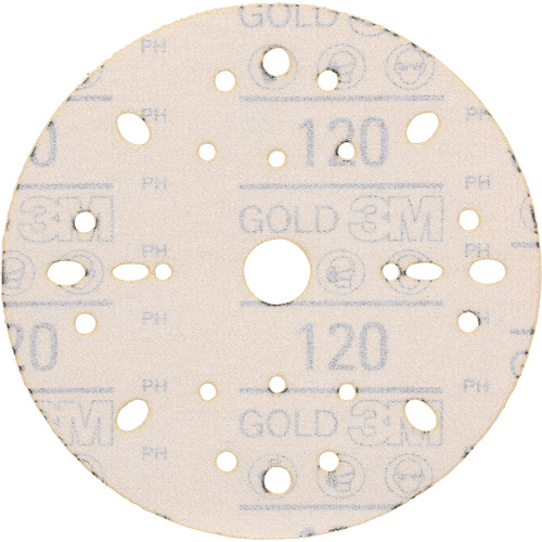 Disque abrasif dor&eacute; Hookit, dia 6", Grain 120, Oxyde d'aluminium, Poids C NTL Industrial
