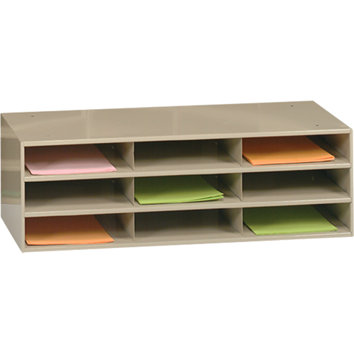 Organisateurs de donn&eacute;es, Stationnaire, 9 fentes, Acier, 33-3/4" la x 11-5/8" p x 10-3/4" h NTL Industrial