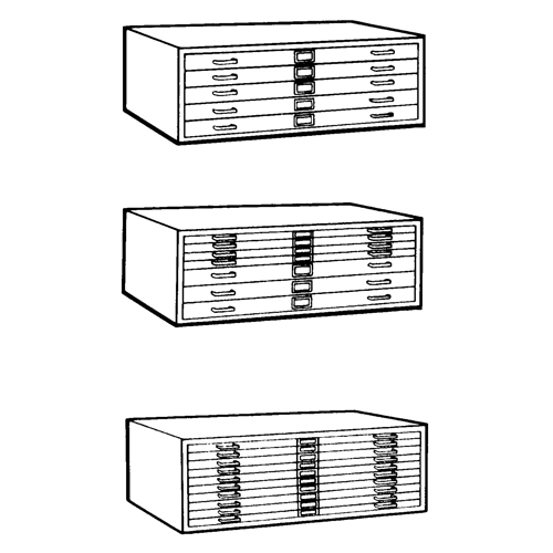 Steel Plan Files, 5 Drawers, 40-3/8" W x 29-3/8" D x 16-1/2" H NTL Industrial