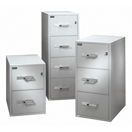 Fire Resistant Filing Cabinets, Steel, 3 Drawers, 19-3/4" W x 31" D x 41" H, Black NTL Industrial