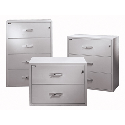 Fire Resistant Filing Cabinets, Steel, 4 Drawers, 38-3/4" W x 23-1/2" D x 55" H, Beige NTL Industrial