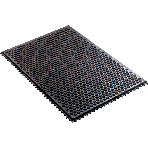 Conductive Anti-Fatigue Rubber Mat Interlocking Room System, Rubber, 2' W x 3' L, 1/2" Thick, Black NTL Industrial