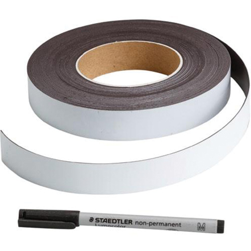 Write-On Magnetic Label, Magnetic, 600" L x 1" W NTL Industrial
