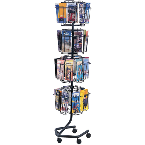 Pr&eacute;sentoirs pivotants pour documentation, Rotatif, 32 fentes, Fil m&eacute;tallique, 15" la x 15" p x 60" h NTL Industrial