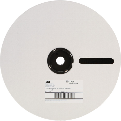 Attache r&eacute;sistant aux plastifiants, Boucle, 50 vg x 1", Adh&eacute;sif, Noir NTL Industrial