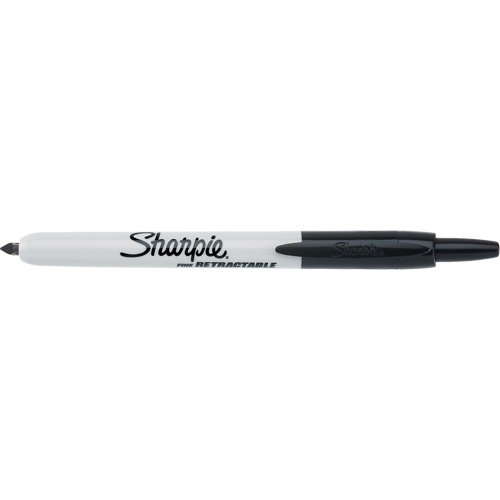 Retractable Permanent Marker, Black, Fine Tip NTL Industrial