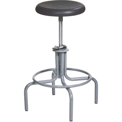 600 Series Stool, Stationary, Adjustable, 22" - 28", Polyurethane Seat, Black NTL Industrial