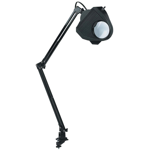 Magnifying Task Light, 60 W, Fluorescent/Incandescent/LED, Clamp, 40" Neck, Black NTL Industrial