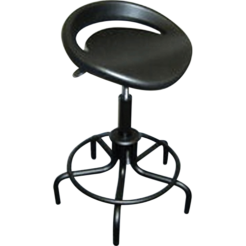 6000 Series Oversized Stool, Stationary, Adjustable, 25" - 30", Polyurethane Seat, Black NTL Industrial