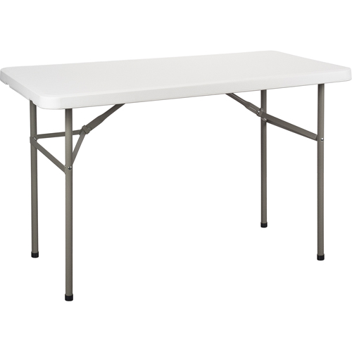 Table pliante, Rectangulaire, 48" l x 24" la, Poly&eacute;thyl&egrave;ne, Blanc NTL Industrial
