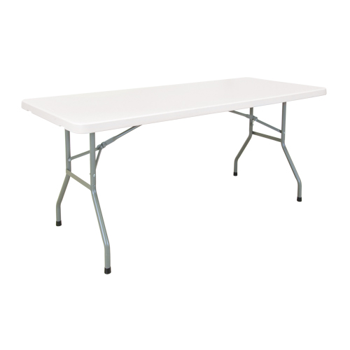 Table pliante, Rectangulaire, 72" l x 30" la, Poly&eacute;thyl&egrave;ne, Blanc NTL Industrial