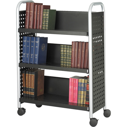 Chariots pour livres Scoot, 200 lb Capacit&eacute;, Noir, 14-1/4" p x 33" la x 44-1/4" h, Acier NTL Industrial