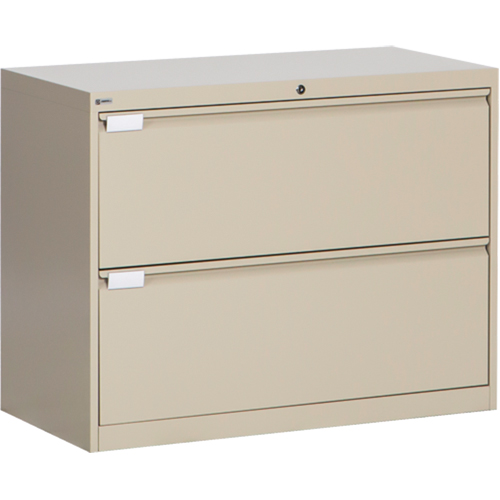 Lateral Filing Cabinet, Steel, 2 Drawers, 36" W x 18" D x 27-7/8" H, Beige NTL Industrial