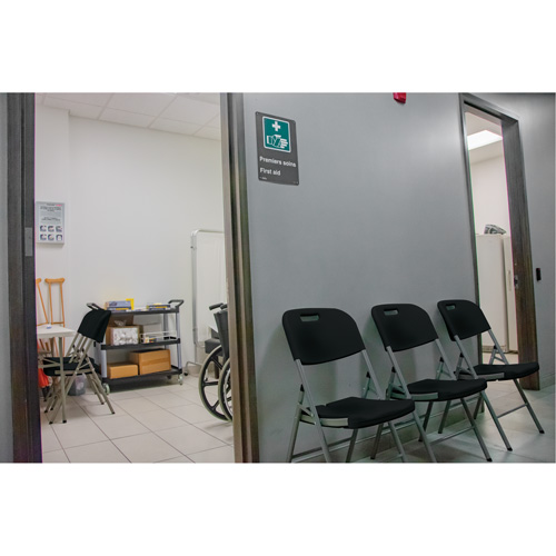 Folding Chair, Polyethylene, Black, 350 lbs. Weight Capacity NTL Industrial