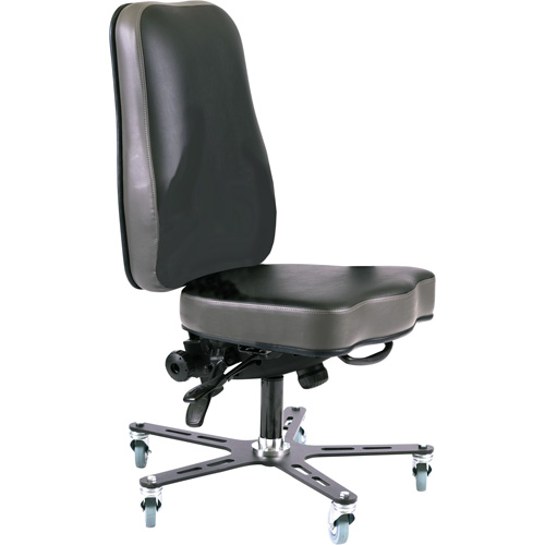 Synergo I Ergonomic Chair, Mobile, Vinyl Seat, Black NTL Industrial