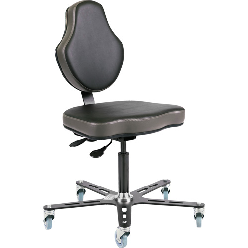 Vega Multi-Tilt Ergonomic Chair, Mobile, Adjustable, Vinyl Seat, Black/Grey NTL Industrial