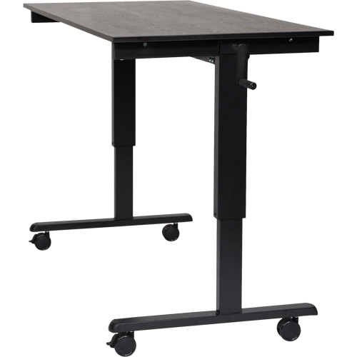Bureau ajustable pour travail assis et debout, , 48-1/2" h x 59" la x 29-1/2" p, Noir NTL Industrial