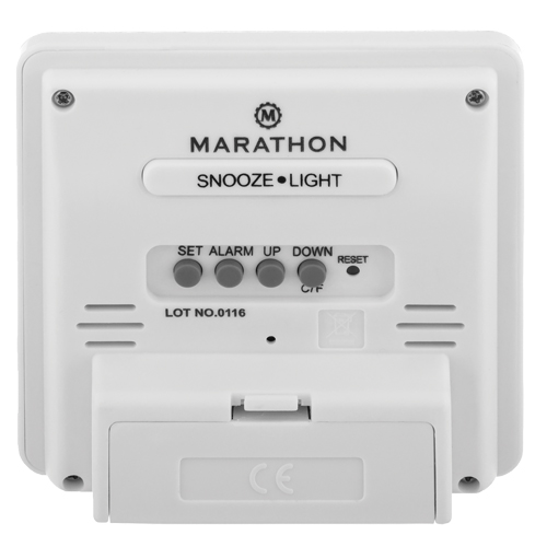 Horloge de bureau, Num&eacute;rique, &agrave; piles, 3,6" la x 1,5" p x 3,6" h, Rose NTL Industrial