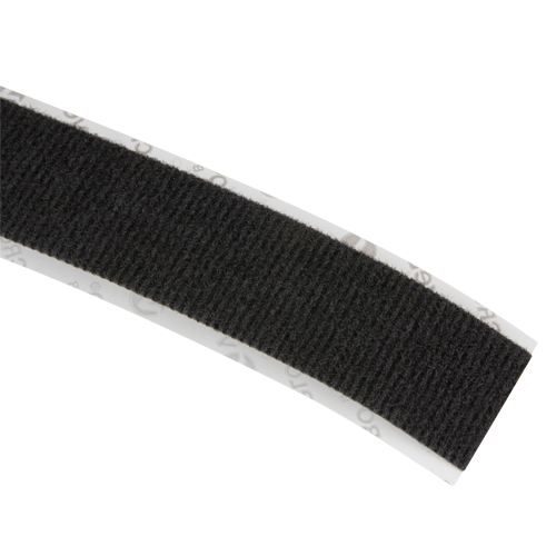 Ruban d'attaches &agrave; profil bas, Boucle, 25 vg x 1", Adh&eacute;sif, Noir NTL Industrial