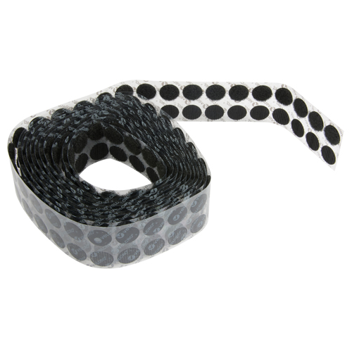 Attaches en jeton, Boucle et crochet, 3/4" dia., Adh&eacute;sif, Noir NTL Industrial