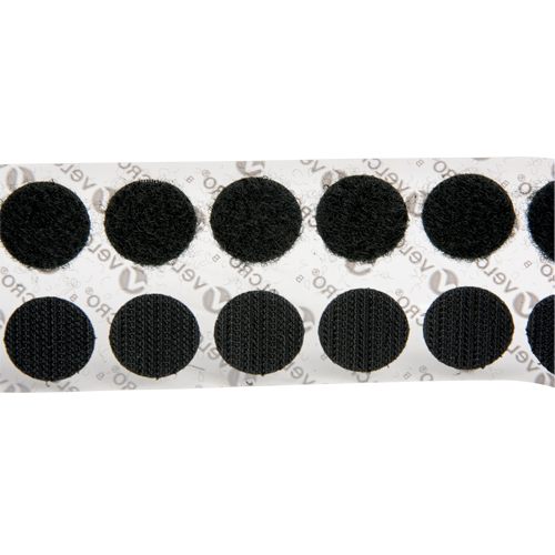 Attaches en jeton, Boucle et crochet, 3/4" dia., Adh&eacute;sif, Noir NTL Industrial