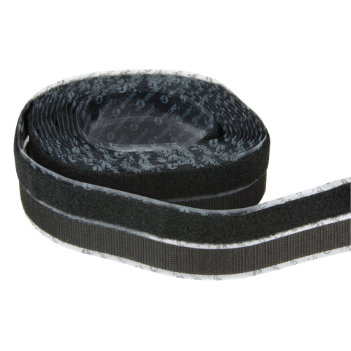 Attache, Boucle et crochet, 15' x 3/4", Adh&eacute;sif, Noir NTL Industrial