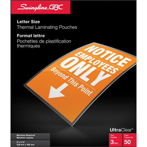 Swingline UltraClear Laminating Letter Pouches NTL Industrial