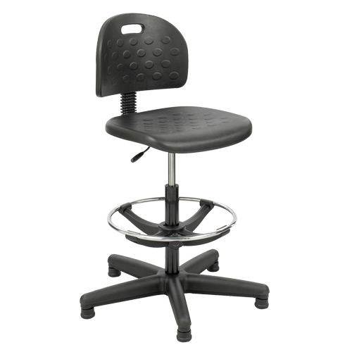 Tabouret Soft Tough, Stationnaire, Ajustable, , Polyur&eacute;thane Si&egrave;ge, Noir NTL Industrial